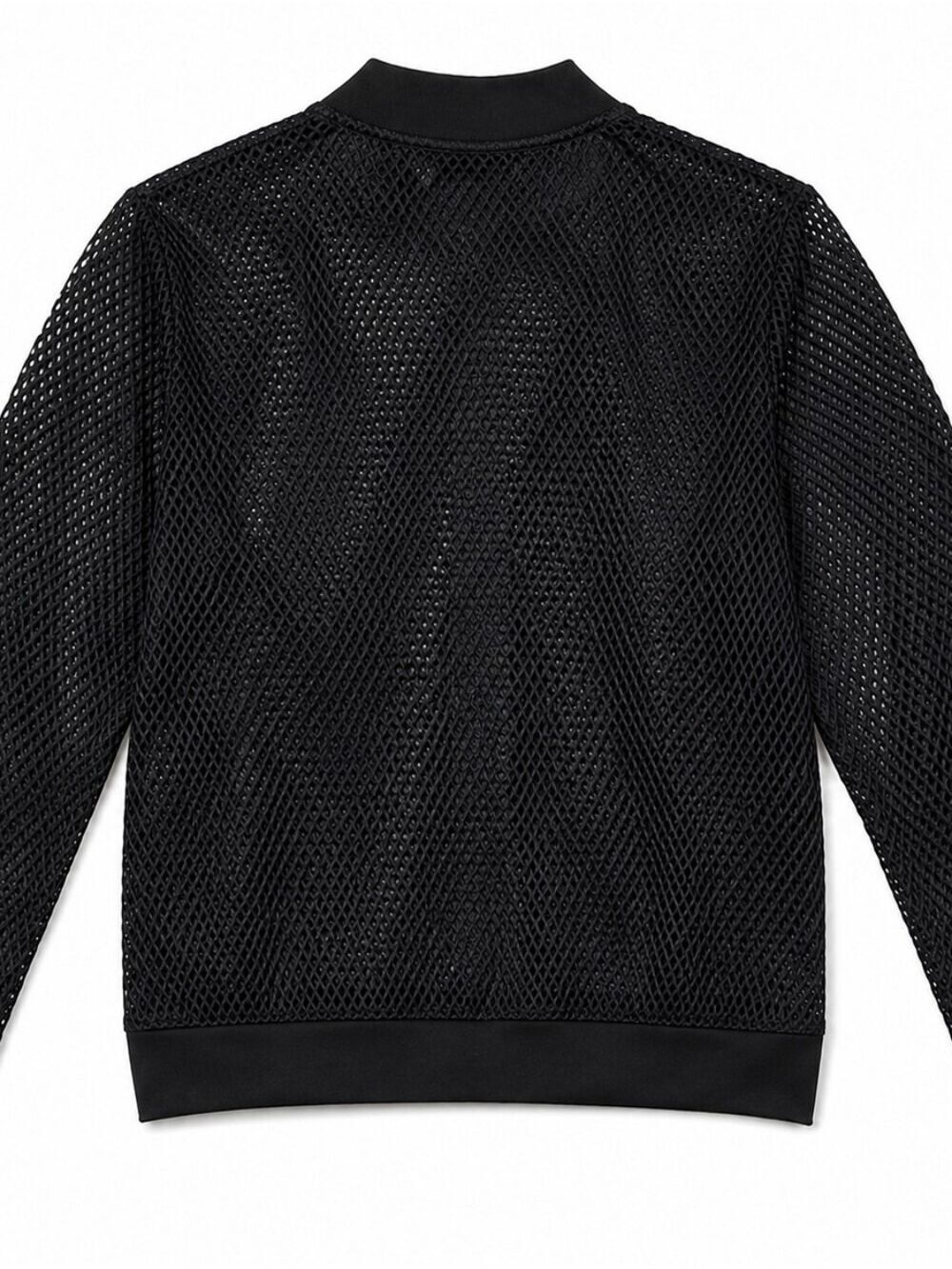 Victoria Sport Black Mesh Bomber Jacket Goth Streetwear - Picture 4 of 4